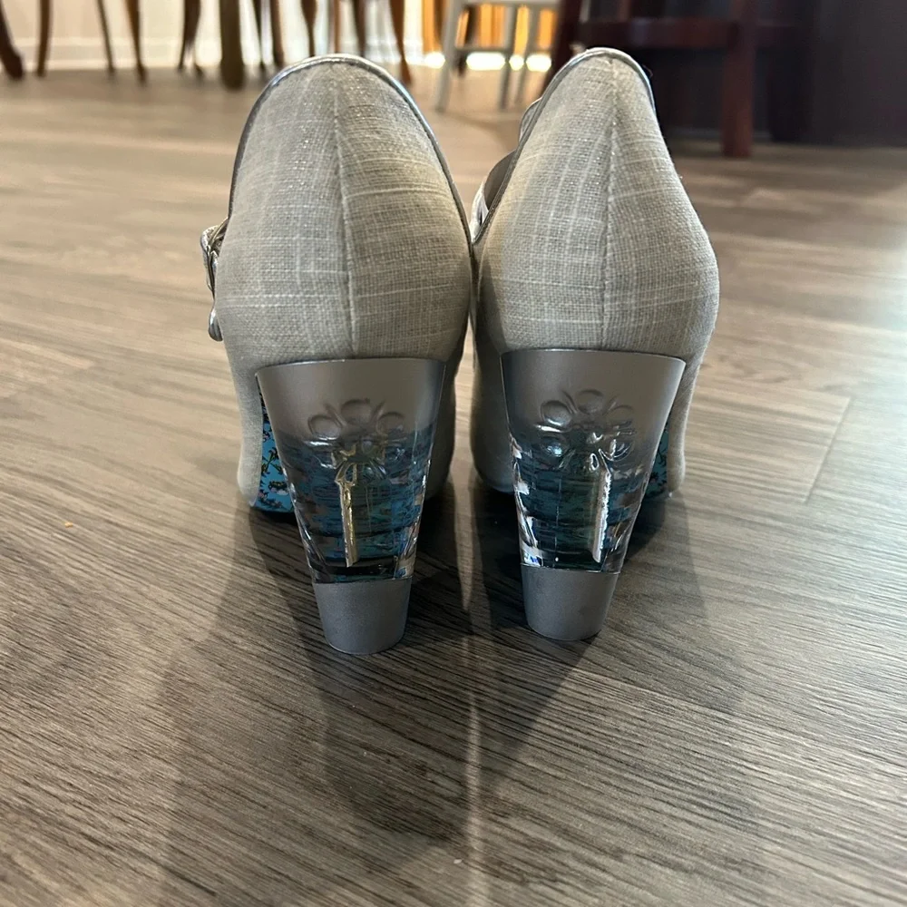 Irregular Choice Floral with clear high heel shoe sz 10 New w/out box - Picture 5 of 13